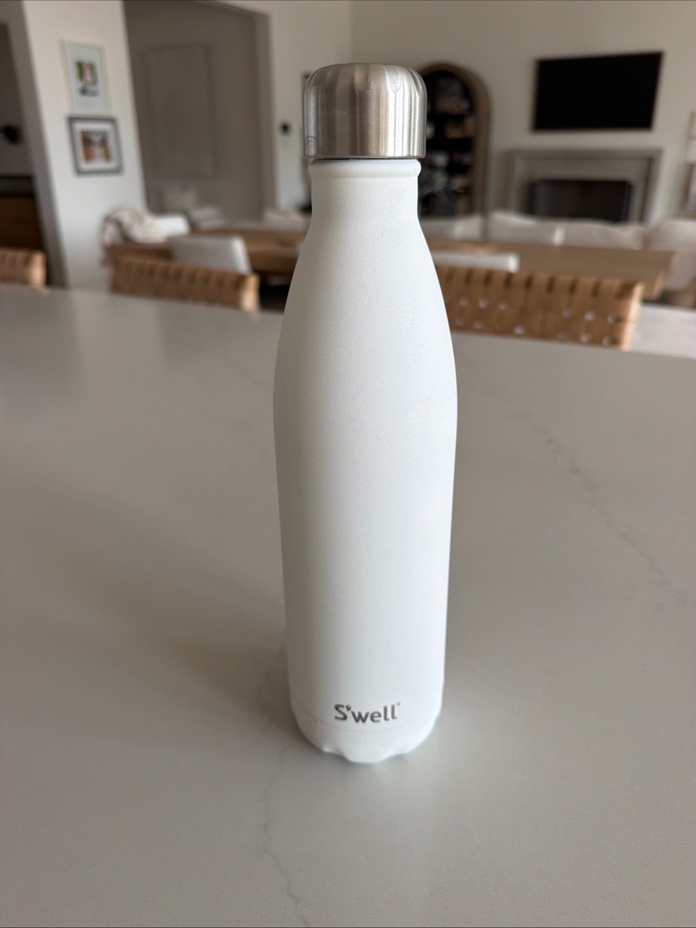 S’well stainless steel off white textured water bottle 25oz